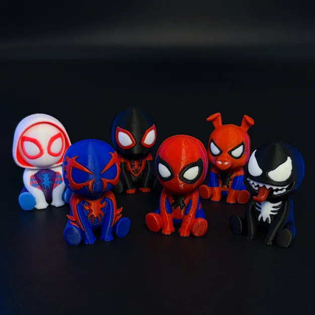 Mô hình Spider-Verse mini in 3D: Spider-Man, Venom và bạn bè - Image 1