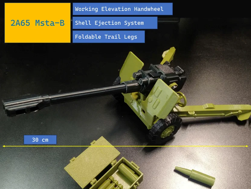 2A65 Msta-B (pháo mini 152mm) – mô hình artillery thu nhỏ - Image 1