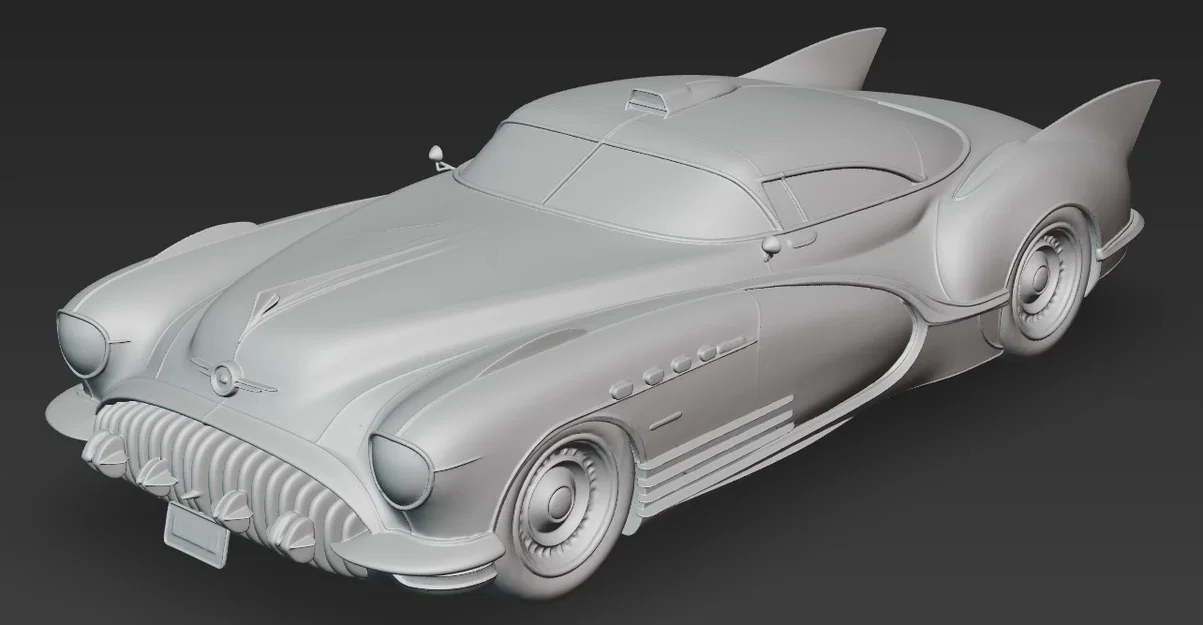 Mô hình 3D xe Old Batmobile 1 phong cách cổ điển - Image 2