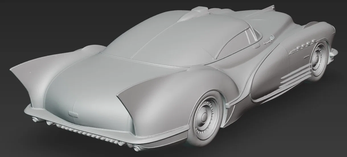 Mô hình 3D xe Old Batmobile 1 phong cách cổ điển - Image 3