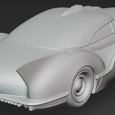 Mô hình 3D xe Old Batmobile 1 phong cách cổ điển