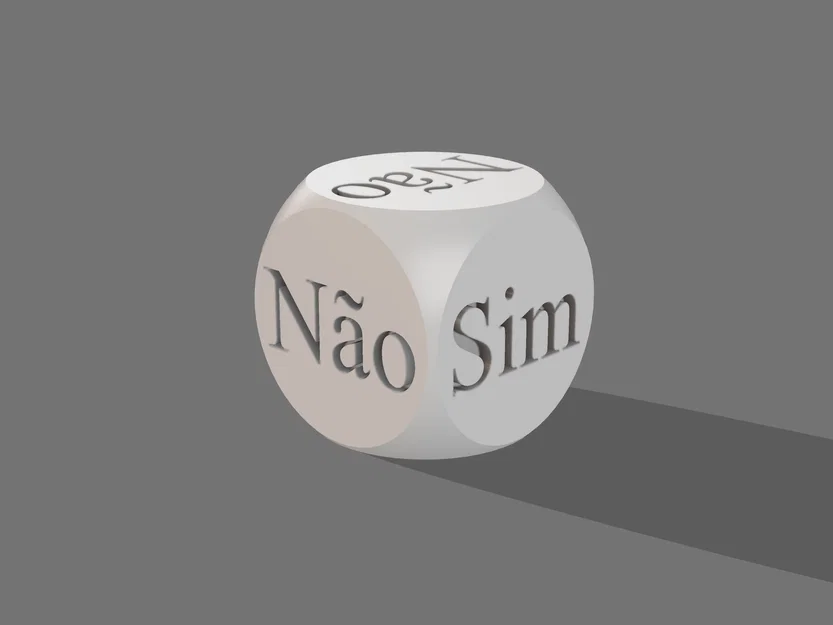 Xúc xắc quyết định Có hay Không (Dado Sim ou Não) - File in 3D - Image 1