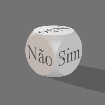 Xúc xắc quyết định Có hay Không (Dado Sim ou Não) - File in 3D