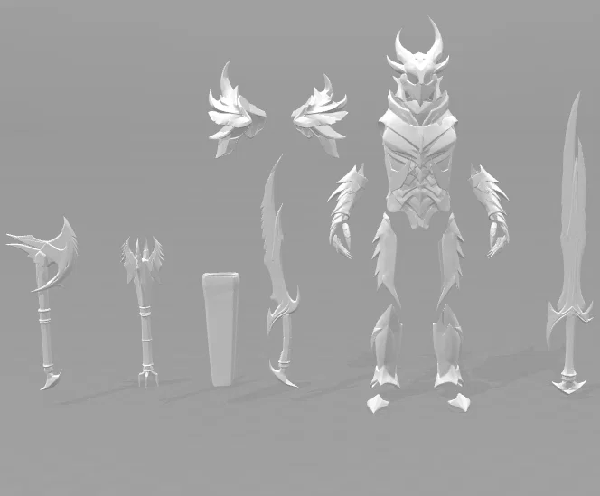 Mô hình Daedric Skyrim: Bộ giáp (Armour Suit) & Vũ khí - Image 1