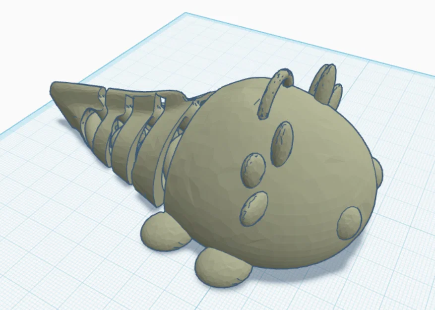 Móc khóa kỳ giông Axolotl mini linh hoạt in 3D độc đáo - Image 1