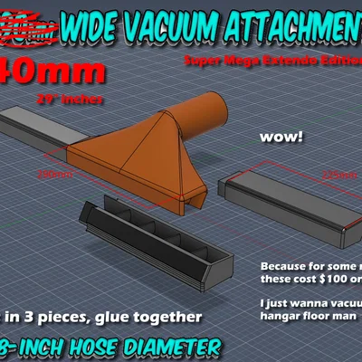 Đầu hút Shop Vacuum 740mm/29in Super Mega Extendo – ống 1 7/8"