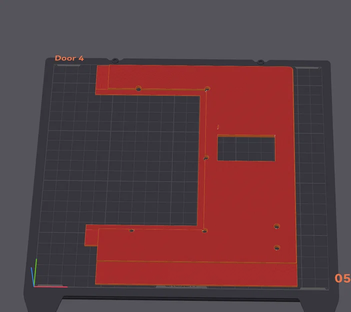 Tấm ốp góc phải cửa máy in 3D (Door Top Right) với lỗ gắn đồng hồ đo - Image 1