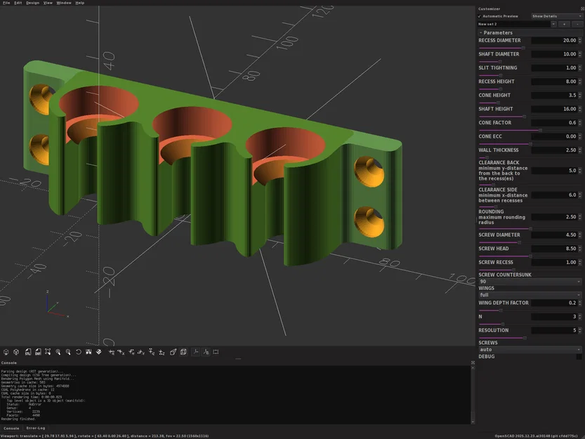 Giá treo dụng cụ đa năng tùy chỉnh (Parametric Tool Hanger) in 3D - Image 2