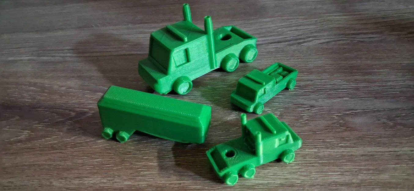 Bộ sưu tập xe tải và xe đầu kéo mini in 3D cực dễ thương - Image 1