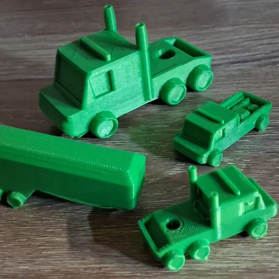 Bộ sưu tập xe tải và xe đầu kéo mini in 3D cực dễ thương