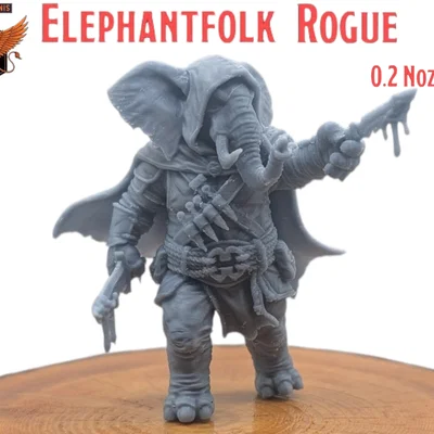 Elephantfolk Rogue - MGM Print-Ready Mini (Miniature sẵn sàng để in)