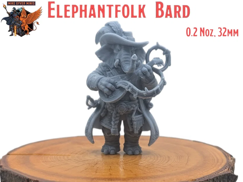 Elephantfolk Bard - MGM Mini print-ready - Image 1