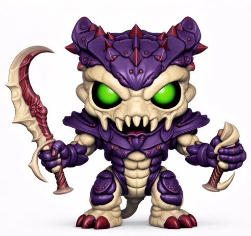 Mô hình 3D Guerrier Mignodule: Chiến binh quái vật phong cách Chibi - Image 1