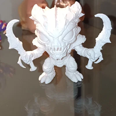 Mô hình 3D Guerrier Mignodule: Chiến binh quái vật phong cách Chibi