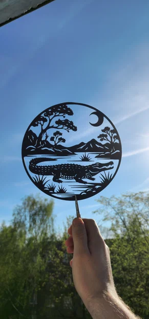 Tranh Treo Tường 2D Phong Cảnh Cá Sấu (STL) - Image 3
