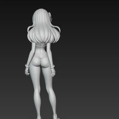 Mô hình nhân vật nữ anime bikini dễ thương để in 3D
