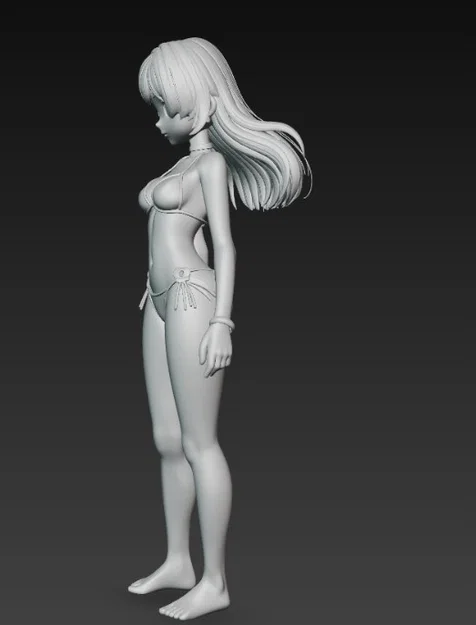 Mô hình nhân vật nữ anime bikini dễ thương để in 3D - Image 3