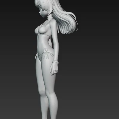 Mô hình nhân vật nữ anime bikini dễ thương để in 3D
