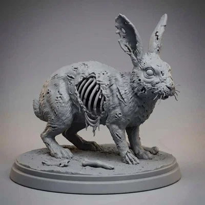 Mô hình tượng thỏ Zombie (Zombie Rabbit) siêu chi tiết cho dân in 3D