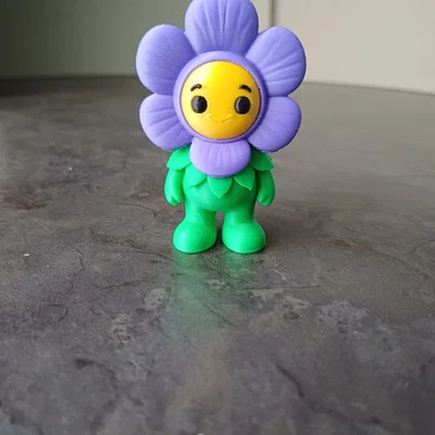 Mô hình trang trí Purple Flower Buddy đáng yêu cho bàn làm việc