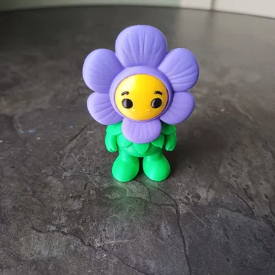 Mô hình trang trí Purple Flower Buddy đáng yêu cho bàn làm việc