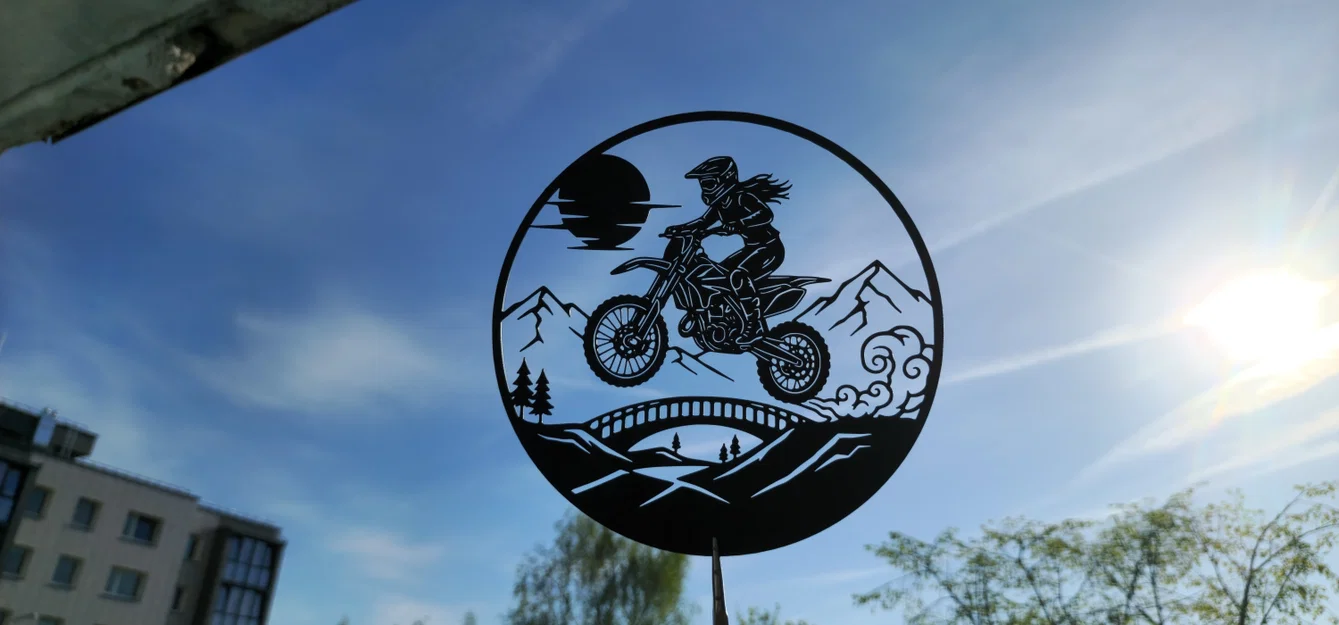 Tranh Treo Tường 2D Motocross Rider (STL) - Image 2