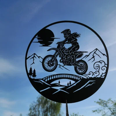 Tranh Treo Tường 2D Motocross Rider (STL)