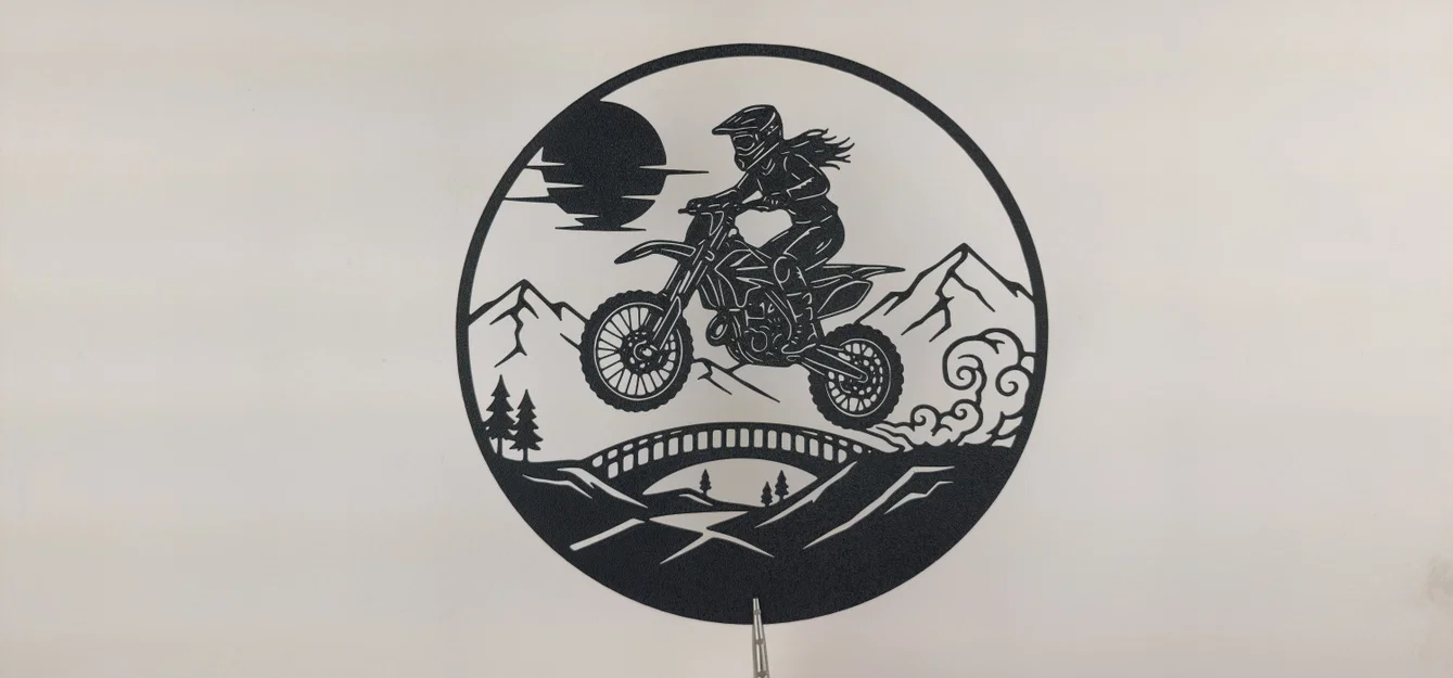 Tranh Treo Tường 2D Motocross Rider (STL) - Image 3