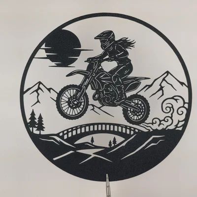Tranh Treo Tường 2D Motocross Rider (STL)