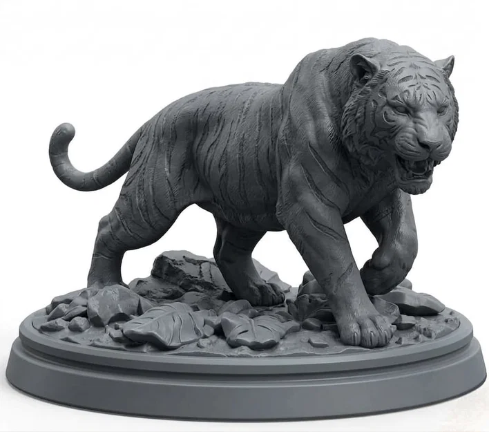 Mô hình tượng Hổ 3D (Tiger Statue) siêu chi tiết - File in STL - Image 1