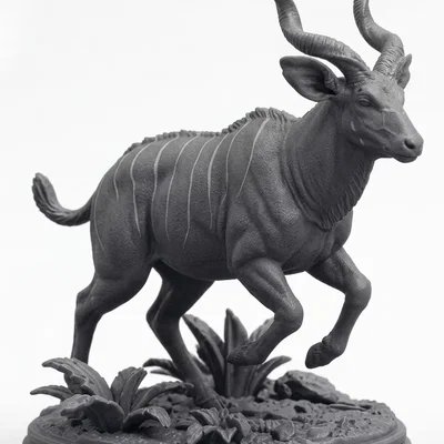Mô hình tượng linh dương Greater Kudu in 3D tinh xảo