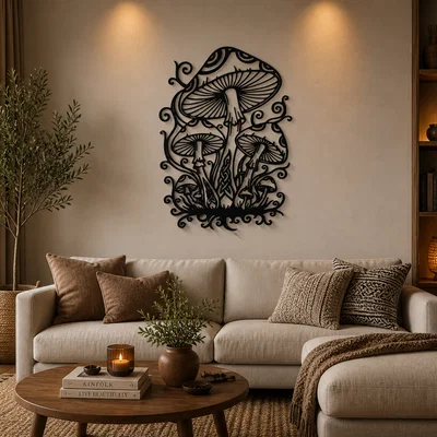 Mushroom Forest 2D Wall Art – Tranh Treo Tường 2D STL
