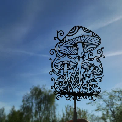Mushroom Forest 2D Wall Art – Tranh Treo Tường 2D STL
