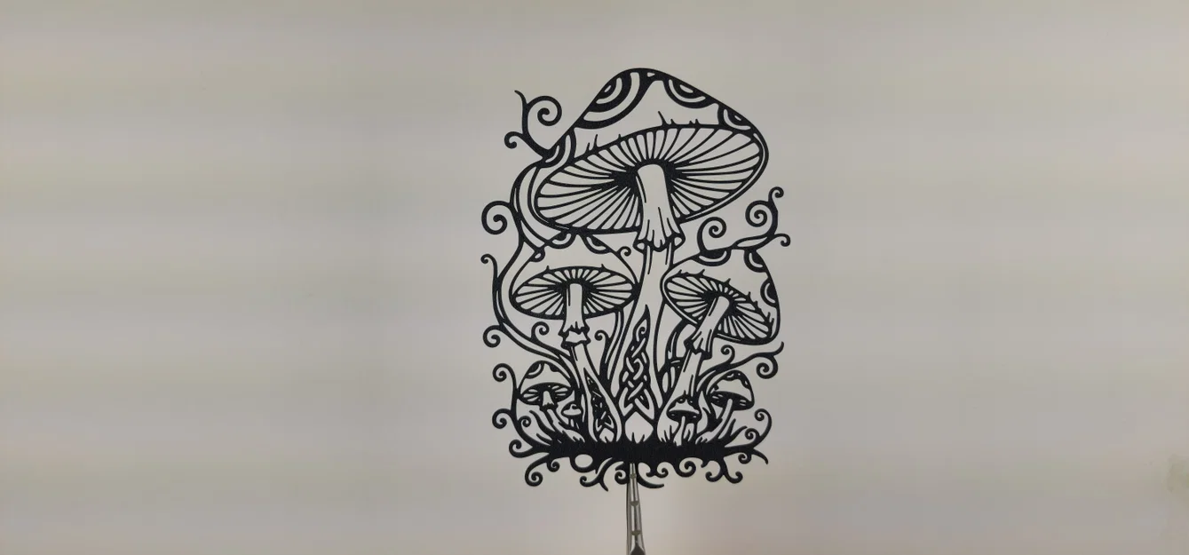 Mushroom Forest 2D Wall Art – Tranh Treo Tường 2D STL - Image 3