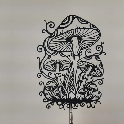 Mushroom Forest 2D Wall Art – Tranh Treo Tường 2D STL