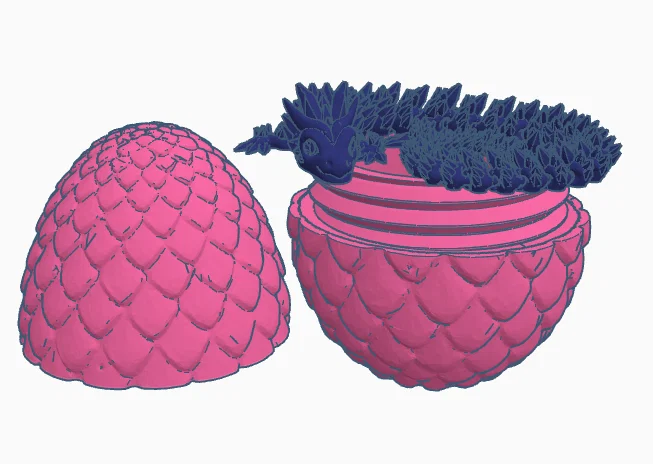 Mô hình rồng cuộn trong trứng 3D cực chất để trang trí - Image 1