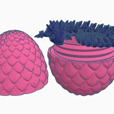 Mô hình rồng cuộn trong trứng 3D cực chất để trang trí
