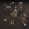 Bộ Terrain Cột Đá Basalt Lục Giác (Basalt Hex Columns Terrain Set) - Thumbnail 1