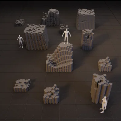 Bộ Terrain Cột Đá Basalt Lục Giác (Basalt Hex Columns Terrain Set)