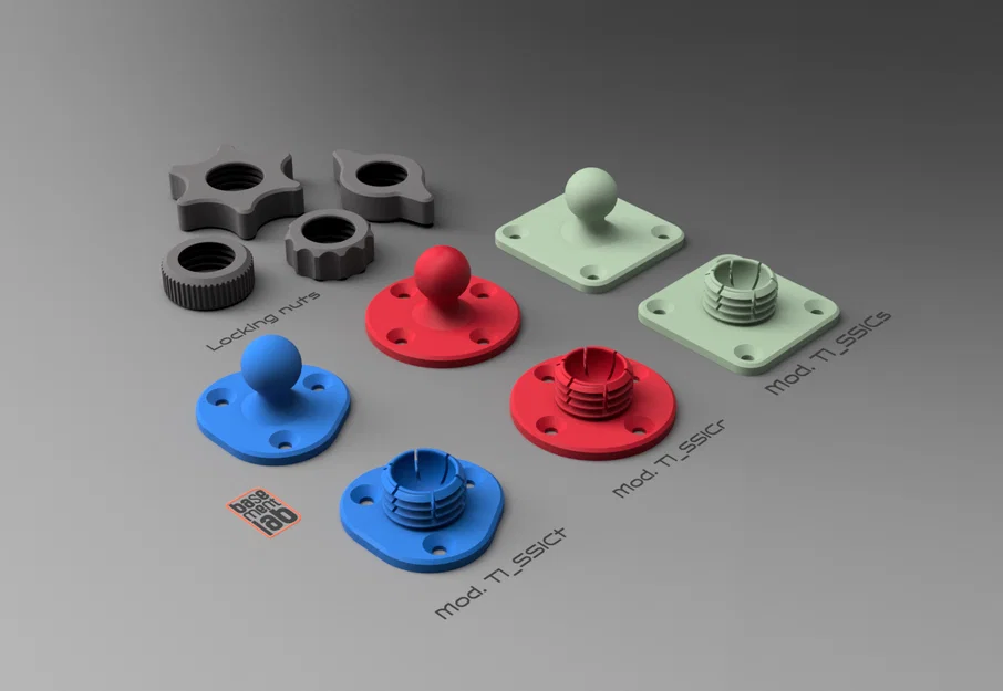 Khớp cầu snap-fit kèm đai ốc khóa (locking nut) - Giunto Sferico ad incastro - Image 1
