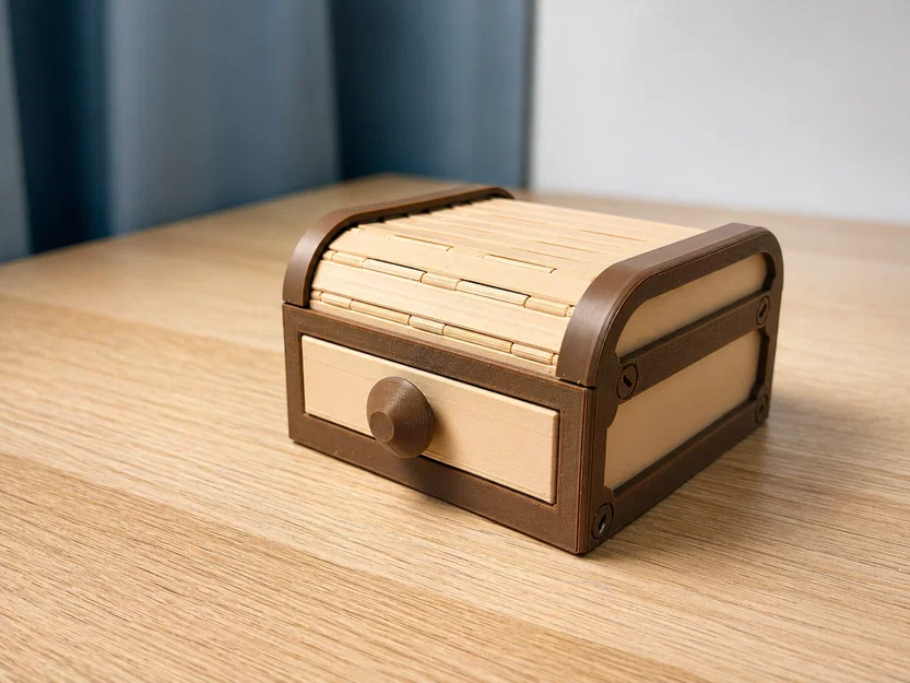 Tambour Box | Hộp nắp cuốn Roll-top | Organizer lưu trữ - Image 1
