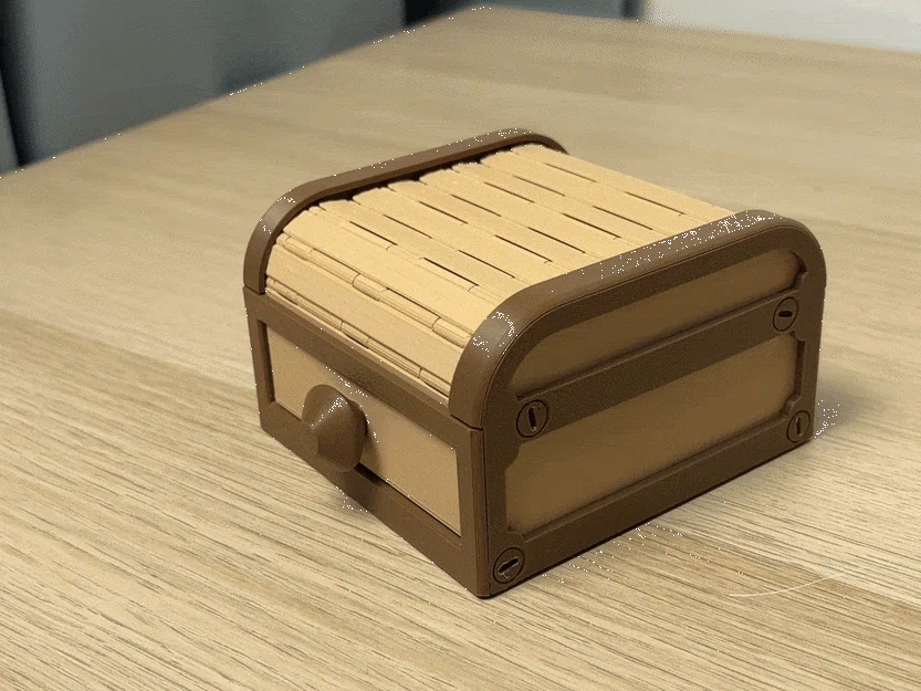 Tambour Box | Hộp nắp cuốn Roll-top | Organizer lưu trữ - Image 2