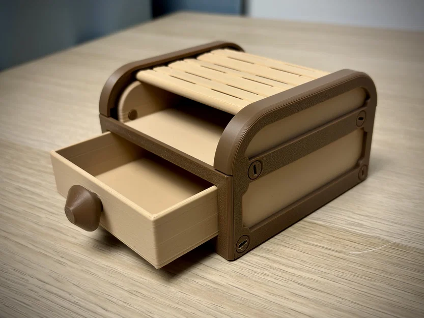 Tambour Box | Hộp nắp cuốn Roll-top | Organizer lưu trữ - Image 4