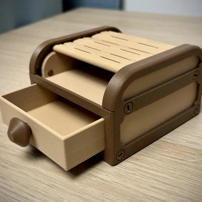 Tambour Box | Hộp nắp cuốn Roll-top | Organizer lưu trữ