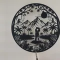 Tranh Treo Tường 2D Cặp Đôi Lãng Mạn Giữa Phong Cảnh (STL) - Thumbnail 3