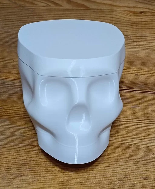 Hộp đựng đồ hình đầu lâu có nắp (Skull box) - In 3D Vase Mode - Image 1