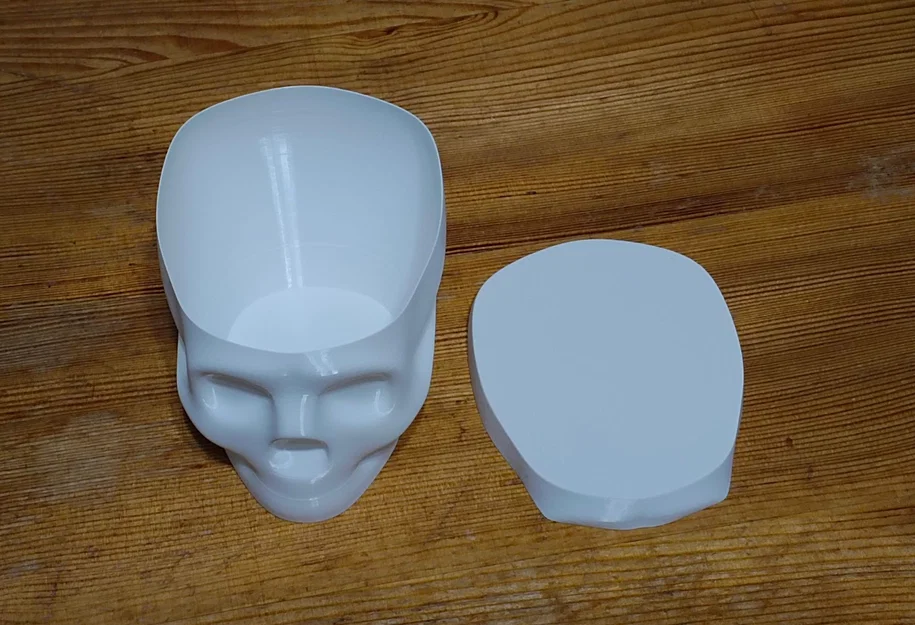 Hộp đựng đồ hình đầu lâu có nắp (Skull box) - In 3D Vase Mode - Image 2