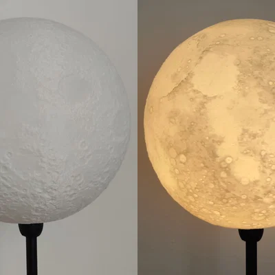 Đèn Mặt Trăng – Bản NASA Dập Nổi Cao (Địa Hình Siêu Chi Tiết)