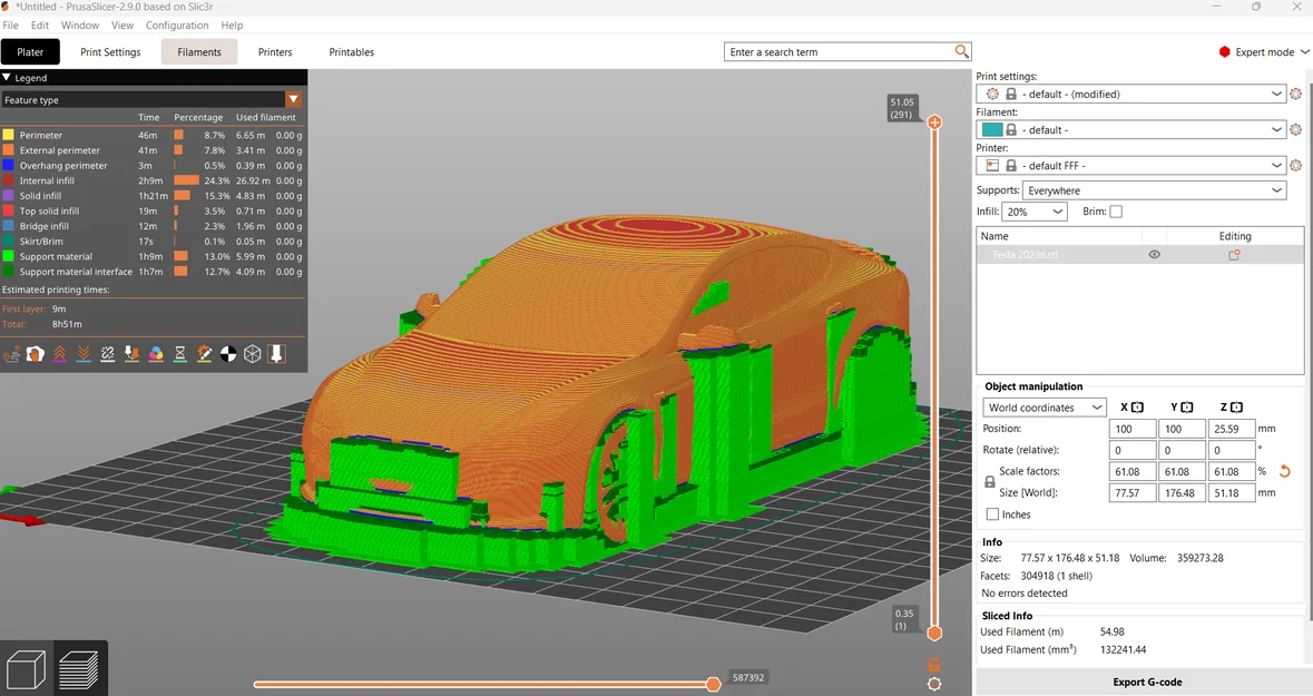 Tesla Model S 2023 STL – Mẫu xe 3D low poly chân thực để in 3D - Image 3