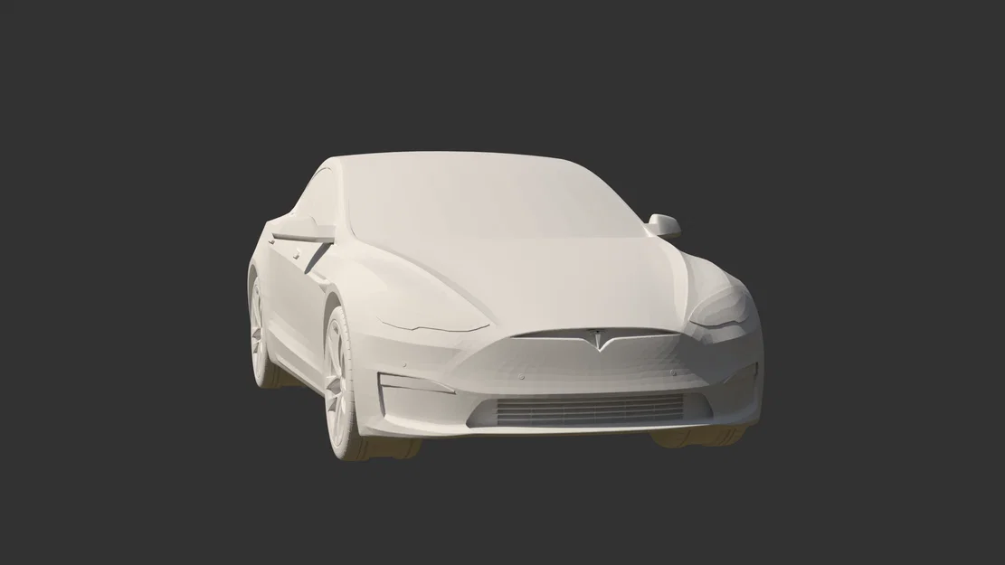 Tesla Model S 2023 STL – Mẫu xe 3D low poly chân thực để in 3D - Image 5